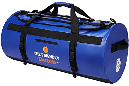 The friendly Dutch® Stor 90 L Duffelväska - Vattentät Sportväska för Män Som Resväska eller Ryggsäck, Blå