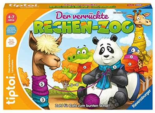 Ravensburger tiptoi Spiel 00104 - Der verrückte Rechen-Zoo - Lernspiel ab 4 Jahren, lehrreiches Zahlenspiel für Jungen und Mädchen, für 1-4 Spieler