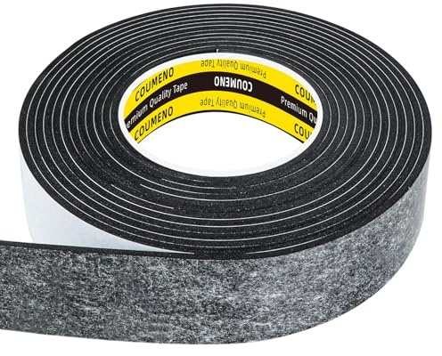 COUMENO Schwarzes Schaumstoff-Klebeband, 30mm x 5m, 3mm dick. | Einseitiges selbstklebendes Moosgummi-Dichtungsband für Türen und Fenster, Zugluft-, Wasser-, Kollisions- und Schalldicht.