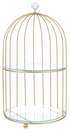HANABASS Birdcage Cake Stand Decorative Cupcake Holder Dessert Display Tray for Wedding Parties Home Desktop Decoration Cakes Cupcakes Muffins and Treats 14.17 X 8.07 X 8.07 in