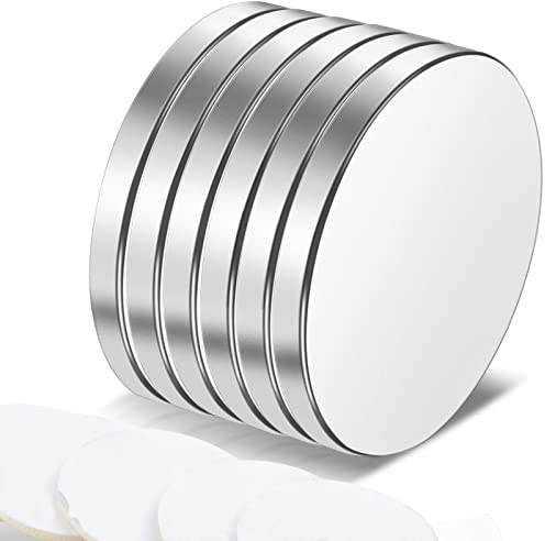 MIN CI 6 Pezzi Calamite Potenti Piccole,20x2mm Calamita Adesiva Magneti Neodimio Forti Rotonde Mini Magnete per Frigorifero Lavagna Bianca Magnetica Ufficio