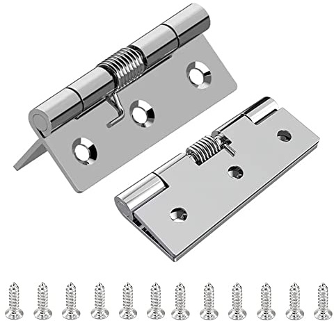 2 Stück Federtürscharniere, robustes Fensterscharnier, 304 Edelstahl für Innentüren, Schließen von Federscharnieren(4 Zoll(2Pcs))