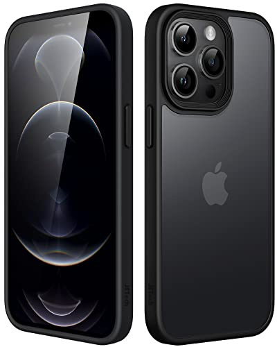 JETech Matte Hülle für iPhone 12 Pro Max, Schwarz | Robuster Schutz, Matte Rückseite, Anti-Fingerabdruck, Stoßfestes Design