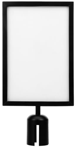 Toddmomy Stanchion Sign Holder 17.32X8.66 Inch Retractable Belt Queue Barrier Display Frame Vertical Portrait Sign for Airport Office Store Guidance