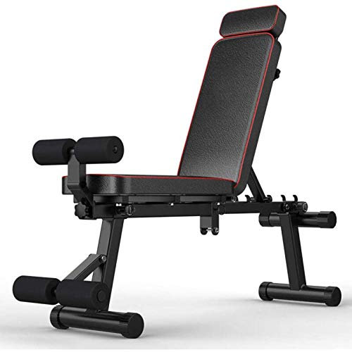Hantelbank, zusammenklappbare Hantelbank, Hantelbank für mehrere Übungen, Fitnessgeräte für Trainingshallen, verstellbare, faltbare, flache Trainingsbank mit Neigungswinkel, für Anfänger und