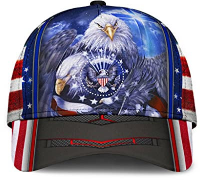 501 Baseball Cap Eagle Proud America Us Flag Patriotic 4. Juli Independence Day Geschenkidee Schwarz Blau Unisex Baseball Kappe Mütze Leicht Abwaschbar Verstellbar Trucker Kappe Für Kletter Laufen