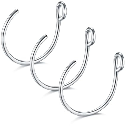 VF VFUN 20G falsk piercing näsa ringar kirurgiskt stål falsk näsa piercing falsk septum piercing icke-piercing smycken för kvinnor män, Rostfritt stål