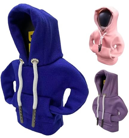Jsleid 3 Stück Lustige Auto Schaltknauf Abdeckung Set, Schaltknauf Hoodie Abdeckung, Lustige Hoodies Auto Schalthebel, Schalthebel Hoodie, Zum Schutz Von Fahrzeuggriffen Vor Beschädigung (A)