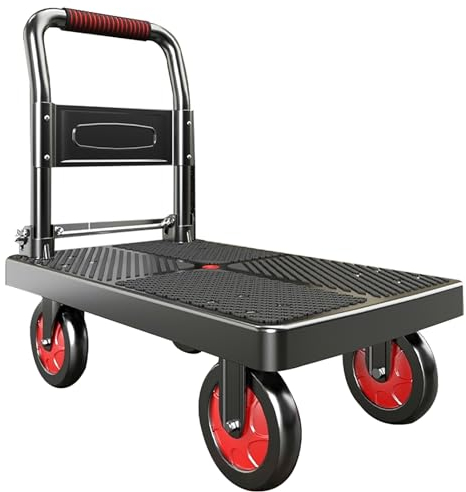 MINGYIHUI Plattformwagen Klappbarer Trolley, Multifunktionale Aluminium-Trolley-plattform, 4 Räder, 150 Kg. Robuster Trolley Für Auto, Haus, Büro, Gepäckabfertigung Sackkarren(Size:90 * 60)