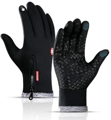 PCFING Winter Handschuhe Damen, Unisex Touchscreen Warm Handschuhe, Wasserdicht, Winddicht & rutschfest-L