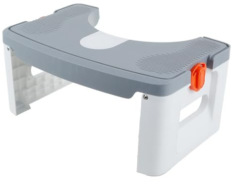 BAODBF Toiletten-Fußhocker mit doppeltem rutschfestem Design, faltbarer Toilettenhocker, Kniebeugenhocker, tragbarer Toiletten-Beinerhöhung, Kunststoff-Kotenhocker, gesunde Toilette, Tritthocker für