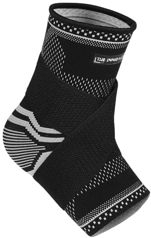 The Innovative Ankle Brace - Adjustable Ankle Support Wraps Pack of 1 for Men and Women, Ideal for Sports Protection, Achilles Tendonitis, Ligament (Black, M)