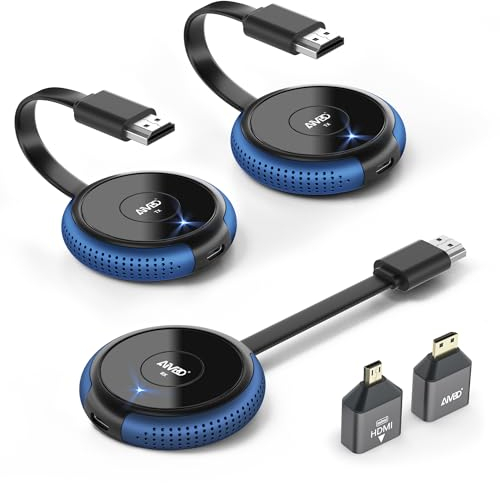 AIMIBO HDMI Wireless 2 Transmitters and 1 Receiver, 4K Wireless HDMI Sender and Receiver, Up to 8 TXs, 165FT/50M, 5G Video Audio for Laptop/Camera/TV Box/PC/Phone to TV/Monitor/Projector