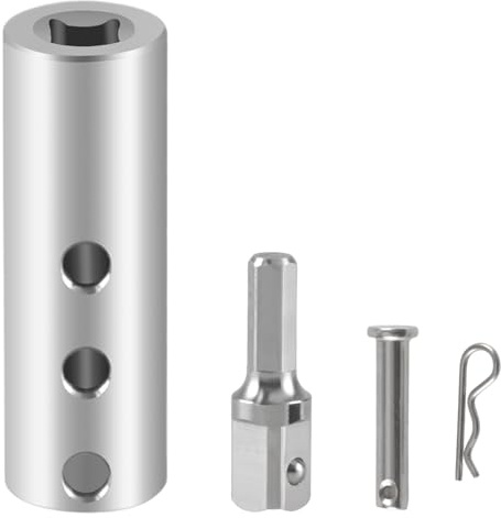 KPALAG Upgraded Stainless Steel Trailer Jack Electric Drill Adapter with a 1/2 in Socket Adapter Bit Compatible with 1 Inch Jack Drive Shaft