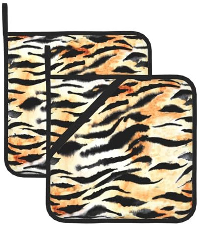 Pot Holder Set of 2,Black Zebra Print Heat Resistant Kitchen Potholders Hot Pad for Cooking,Baking and Barbecue