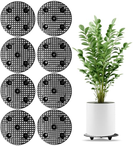BORDEAG Topfpflanzenständer,8 Stück 30 CM Blumentopf Ständer Drainage Mesh,Topfuntersetzer Pflanzen,Blumentopfe Mesh Pads Für Deck Oder Terrasse,Garten Innen Und Außenbereich