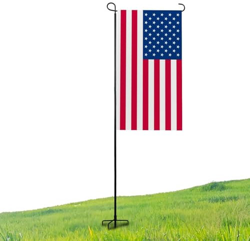 ESTTOP Heavy-Duty 4-Prong Garden Flag Pole Holder Stand – Weatherproof Outdoor Garden & Yard Flag Base for 12x18 Inch House Flags, Ground Flagpole Stand for All-Season Decoration(Flag Not Include)