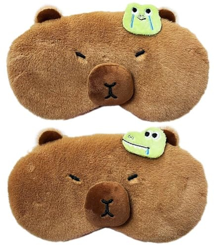 2 st ögonmask för att sova söt capybara ögonskydd plysch sovmask tecknad djur ögonskugga ögonskydd resa ögonskydd för vuxna barn