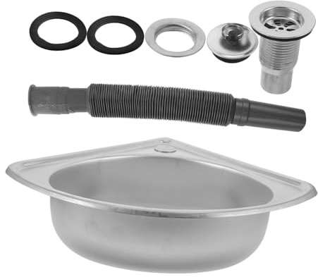 Alipis Évier Extérieur pour Camping-Car, Évier de Camping Compact en Acier Inoxydable, 1 Cuve D’éventail, Installation Facile, Gain de Place Plusieurs Styles