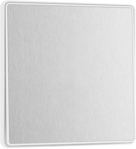 BG Electrical Single Wall Light Switch, 2-Way, Edge-to-Edge Rocker, Screwless Appearance, Round Edges, Evolve, Brushed Steel, 20A, 16AX, PCDBS12EW