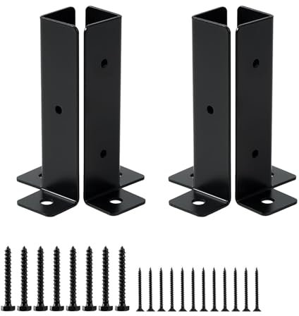 Fence Post Base regolabile - Ancoraggio a terra pesante, di supporto del ponte | Stabilizzatore di legno senza sforzo per installazioni permanenti e di rinforzo strutturale affidabili