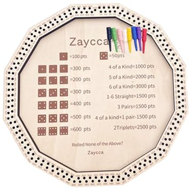 Tewzafiya Kleines Würfeltablett, Würfelbrett für Rollenspiele, Tray aus Holz, klassisch, tragbar, für Familienabende, Reisen, Haus, Unterhaltung