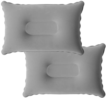 Ceeyoll Pack of 2 Inflatable Sea Pillow, 27 x 43 cm, Inflatable Pillow, Travel Cushion for Camping, Air Cushion, Neck Pillow, Beach Pillow, Suitable for Travel (Grey)