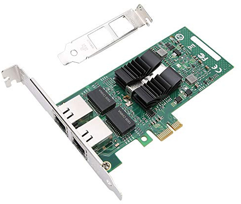 Naroote Tarjeta Ethernet, Tarjeta de Red PCIe para 82576-T2 Gigabit PCI E Dual Puerto Adaptador de Red Desktop de Redes de Informática Internas 1000Mbps Nic LED