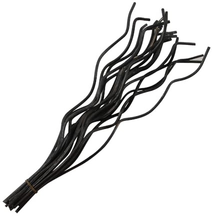10 bastoncini diffusori ondulati in rattan, 28 cm x 3 mm, bastoncini di ricambio per diffusori di fragranze per aromaterapia, oli essenziali, aromi (Nero)