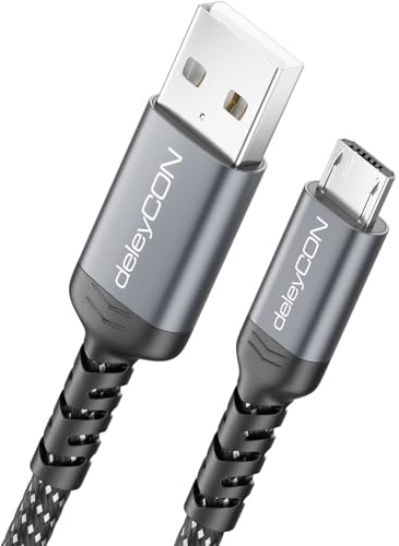 deleyCON 0,5m Micro USB Kabel USB-A auf Micro USB Adapter | Kurze 50cm, Ladekabel Datenkabel, Laden & Synchronisieren für Handy, Smartphone, Tablet, Kamera, PS4 Controller