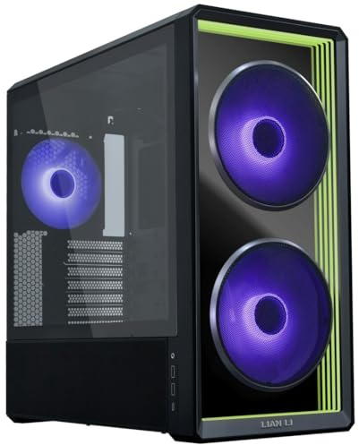 Lian Li LANCOOL 217 INF PC-Gehäuse Schwarz | Midi-Tower für E-ATX & SSI-EEB Mainboards, Glasfront mit Unendlichkeitsspiegel, inkl. 3× ARGB-Lüfter, Back-Connect-kompatibel