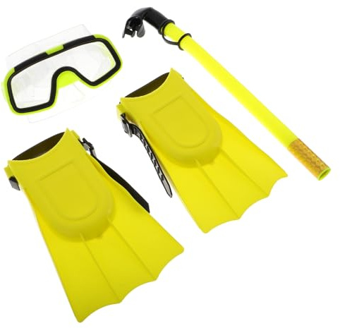 HONITANO Plongée Garçon Fille Tuba Sec Anti-buée Masque Étanche avec Nageoires Confort Ergonomique pour Natation et Plongée Snorkeling Junior