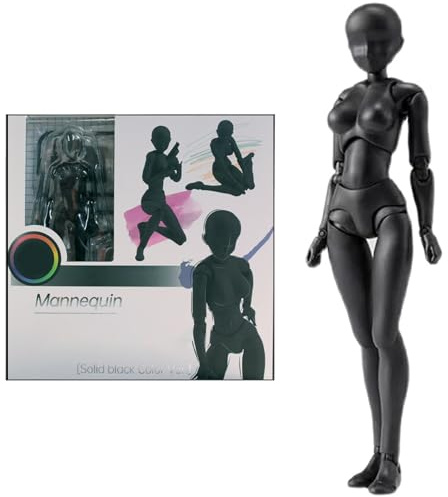 Manichino da disegno, manichino da disegno posabile simulato PVC modello di figura articolata fai-da-te modello per schizzi di artisti di pittura, femmina, figura