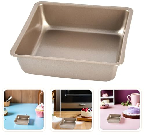 MOTHNUR Lot de 4 Mini Moules à Gâteau Carrés 11 CM en Acier au Carbone Antiadhésifs Moules à Brownies et Cheesecakes Adaptés Four et Friteuse à Air Chaud pour Portions Individuelles et