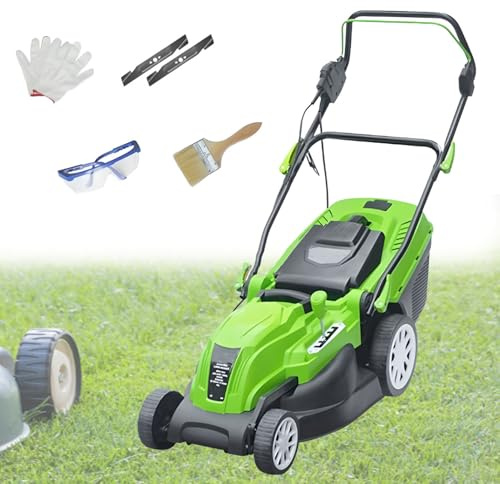 HandgräSklippare, GräSmattsrensare Med 5-Stegs Djupjustering, Avtagbar UppsamlingspåSe, Snabbvikning, FöR TräDgåRden 2700W/42CM-Cord25M