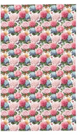 Hortensias rosas y flores de dalia, banderas de casa de patio, pancarta de felicitación de temporada de 3 x 5 pies con ojales, decoración para interiores y exteriores