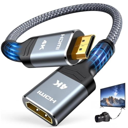 Adaptateur HDMI, Câble de Rallonge HDMI Mâle vers Femelle avec 4K@60hz HDR 3D, Adaptateur Triple Blindage, Compatible avec PC, Projecteur, PS4, PS5, HDTV, Tablette, Projecteur et Autres Appareils