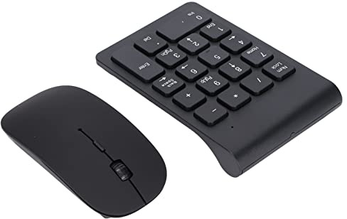 Cryfokt Combo Mouse con Tastierino Numerico Durevole Plug and Play, Tastierino Wireless Ultrasensibile da 1200 DPI per 8, Home Office