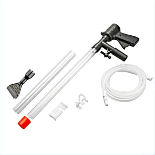 Limpiador de peceras neumático semiautomático para grava bomba de sifón de vacío para pequeños acuarios kit cambiador de agua negro