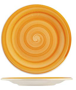 H&H Rubens Set 12 Piatti Frutta, Ceramica, Arancione, 20 cm