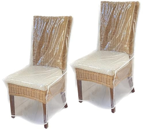 Evelots 2-Pack Clear PVC Dining Chair Covers, Spill-Resistant Protectors