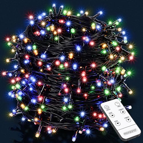 Monzana Catena Luminosa con 700 Luci LED Multicolor 14m Timer Telecomando Interni Esterni 8 Modi Natale