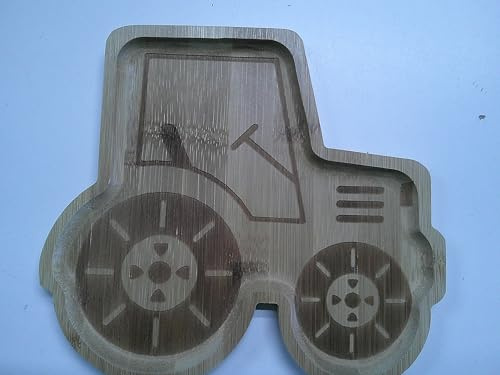 Sass & Belle Traktor Bambus-Teller – umweltfreundlicher Babyteller für Kinder und Kleinkinder – lustige Bauernhof-Design-Bambus-Teller, langlebig und leicht