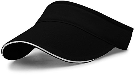 VSUSN Unisex Visor Cap Sonnenhut Einstellbar Sommerhut mit Klettverschluss für Damen und Herren,Schwarz