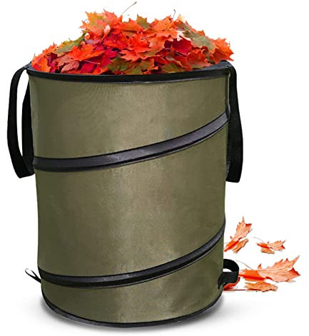 KAYBTNT Pop Up Gartenabfallsack, Gartensack mit 4 Griffe, Robust Oxford-Tuch, Wiederverwendbar Groß Laubsack, Stabil Garten Abfallsack, Faltbar Grünschnittsäcke, Grünabfall Behälter,91l/24gal