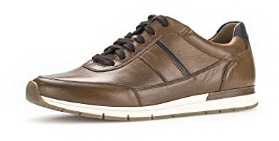 Pius Gabor Hombre Zapatillas, de Caballero Zapatillas Bajas,Plantilla Intercambiable,Suela Superflex,Zapato de Calle,Ocio,Marrón (Cognac),43 EU / 9 UK