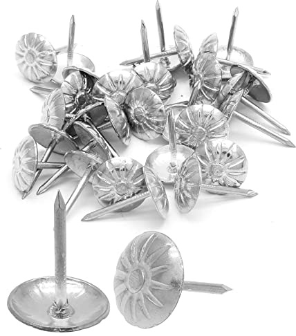 Piutouyar Daisy Antik Silber Polsternägel, dekorative Reißnägel, Möbelnägel, 11 mm x 16 mm, Polsternägel für Sofa, Tür, Schmuckkästchen (100 Stück)