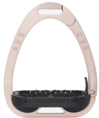 LeMieux Vector Balance Stirrup - Rose Gold - Aviation Grade Aluminium - Lightweight - Ergonomic Footplate
