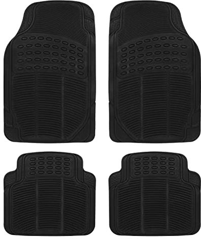 Lot de 4 Tapis en Caoutchouc pour Voiture Noir