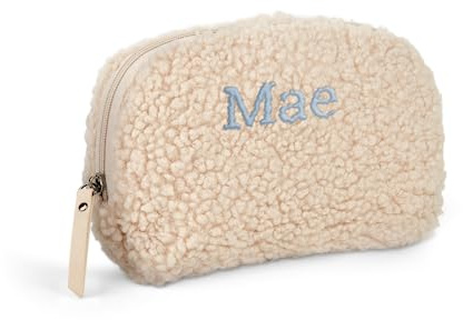 your surprise Personalisierte Teddy Kosmetiktasche - Muttertagsgeschenk– Geburtstag Geschenkidee für Damen mit Name oder Initialen